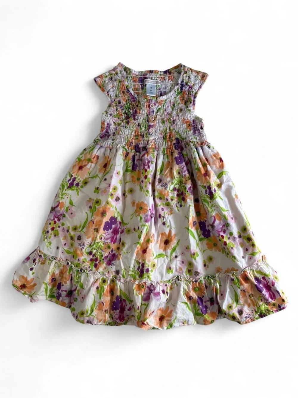 Old Navy 3T Girls Floral Dress Pink, purple, orange, and green